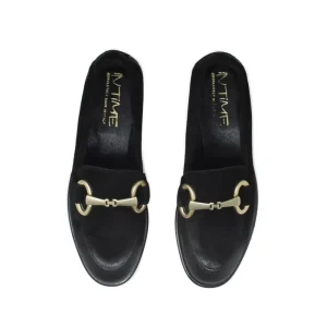 Stringate & Mocassini | In Time Mocassini da Donna in camoscio con morsetto "MADAME" - Nero