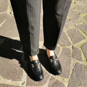 Stringate & Mocassini | Personal Mocassini da Donna in Pelle Intrecciata "MOKA" - Nero