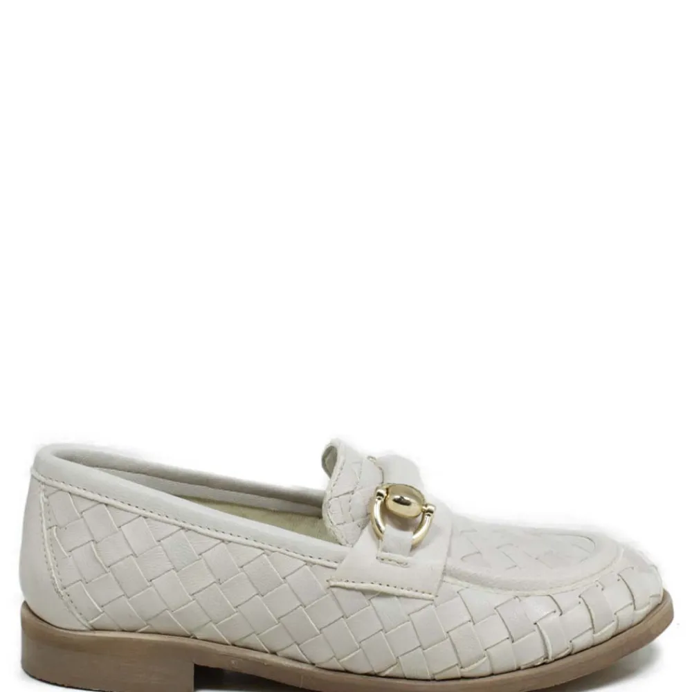 mocassini_da_donna_in_pel_2.webp Stringate & Mocassini | Personal Mocassini da Donna in Pelle Intrecciata "MOKA" - Beige