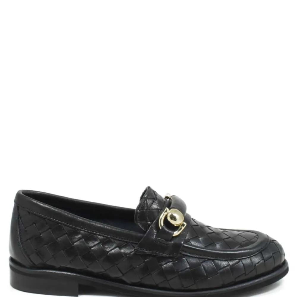 mocassini_da_donna_in_pel_3-1.webp Stringate & Mocassini | Personal Mocassini da Donna in Pelle Intrecciata "MOKA" - Nero