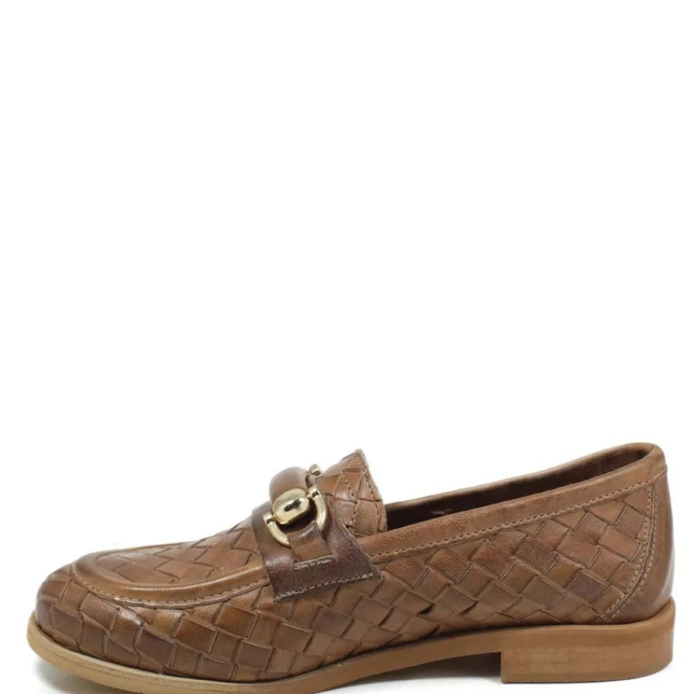 mocassini_da_donna_in_pel_3-2.webp Stringate & Mocassini | Personal Mocassini da Donna in Pelle Intrecciata "MOKA" - Cuoio