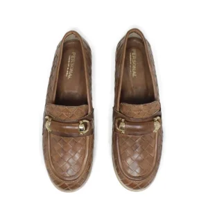 Stringate & Mocassini | Personal Mocassini da Donna in Pelle Intrecciata "MOKA" - Cuoio