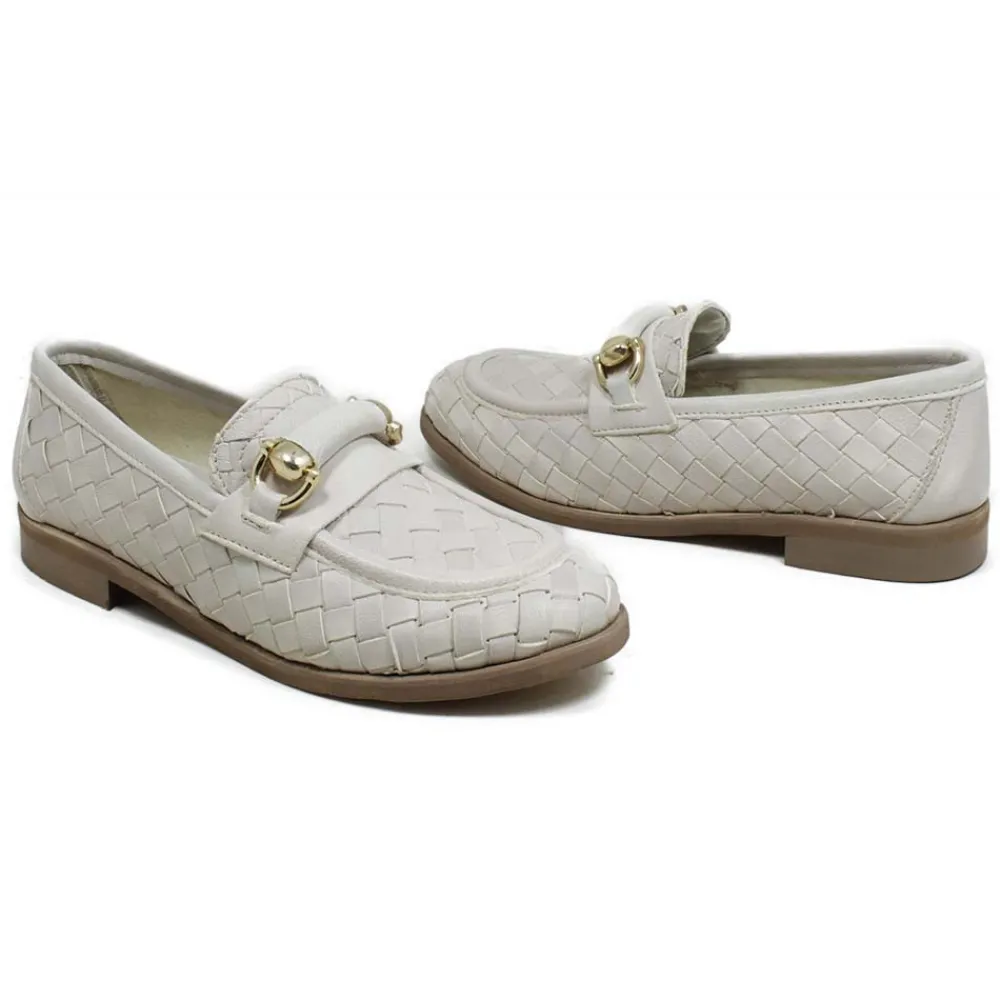 mocassini_da_donna_in_pel_4.webp Stringate & Mocassini | Personal Mocassini da Donna in Pelle Intrecciata "MOKA" - Beige