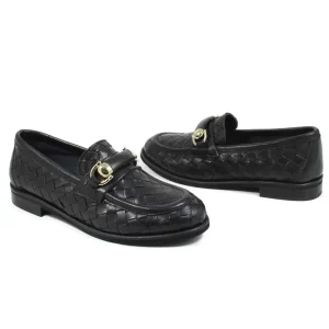 Stringate & Mocassini | Personal Mocassini da Donna in Pelle Intrecciata "MOKA" - Nero