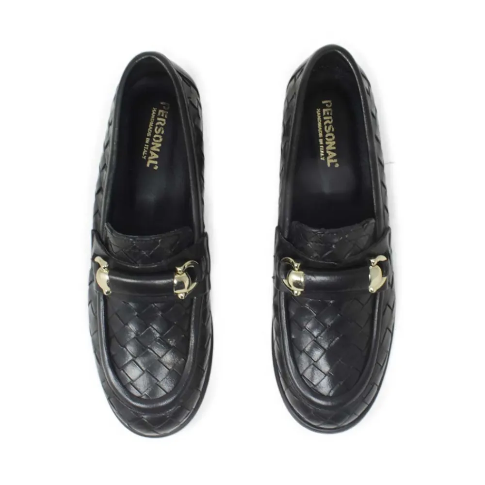mocassini_da_donna_in_pel_6.webp Stringate & Mocassini | Personal Mocassini da Donna in Pelle Intrecciata "MOKA" - Nero
