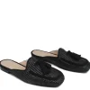Stringate & Mocassini | Sabot | Personal Sabot Flat in Rafia e Camoscio con Nappine "CAPRI" - Nero