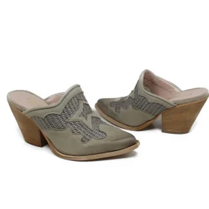Sabot | Scarpe Con Tacco | Personal Sabot Texani con Tacco Alto "VEGA" - Nabuk e Rafia Taupe