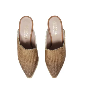 Sabot | Scarpe Con Tacco | Personal Sabot Texani con Tacco Alto "DEBRA" - Rafia Cuoio