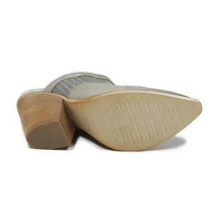 Sabot | Scarpe Con Tacco | Personal Sabot Texani con Tacco Alto "VEGA" - Nabuk e Rafia Taupe