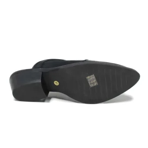 Sabot | Scarpe Con Tacco | Personal Sabot Texani Ricamati con Tacco Medio "ADEL" - Nabuk Nero