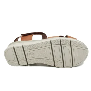 Sandali Con Zeppa | Sandali Bassi | Mañana Sandali Bassi Comodi Flexy in Pelle "F13" - Cuoio