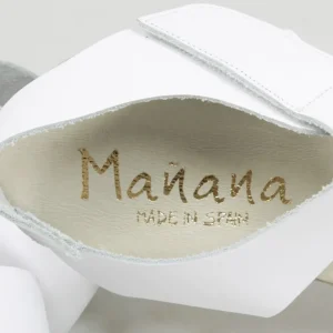 Sandali Con Zeppa | Sandali Bassi | Mañana Sandali Bassi Comodi Flexy in Pelle "F13" - Bianco