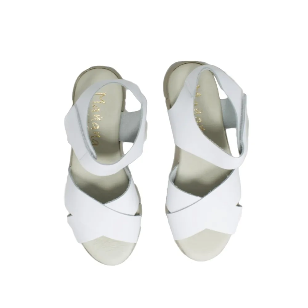 sandali_bassi_comodi_flex_6.webp Sandali Con Zeppa | Sandali Bassi | Mañana Sandali Bassi Comodi Flexy in Pelle "F13" - Bianco