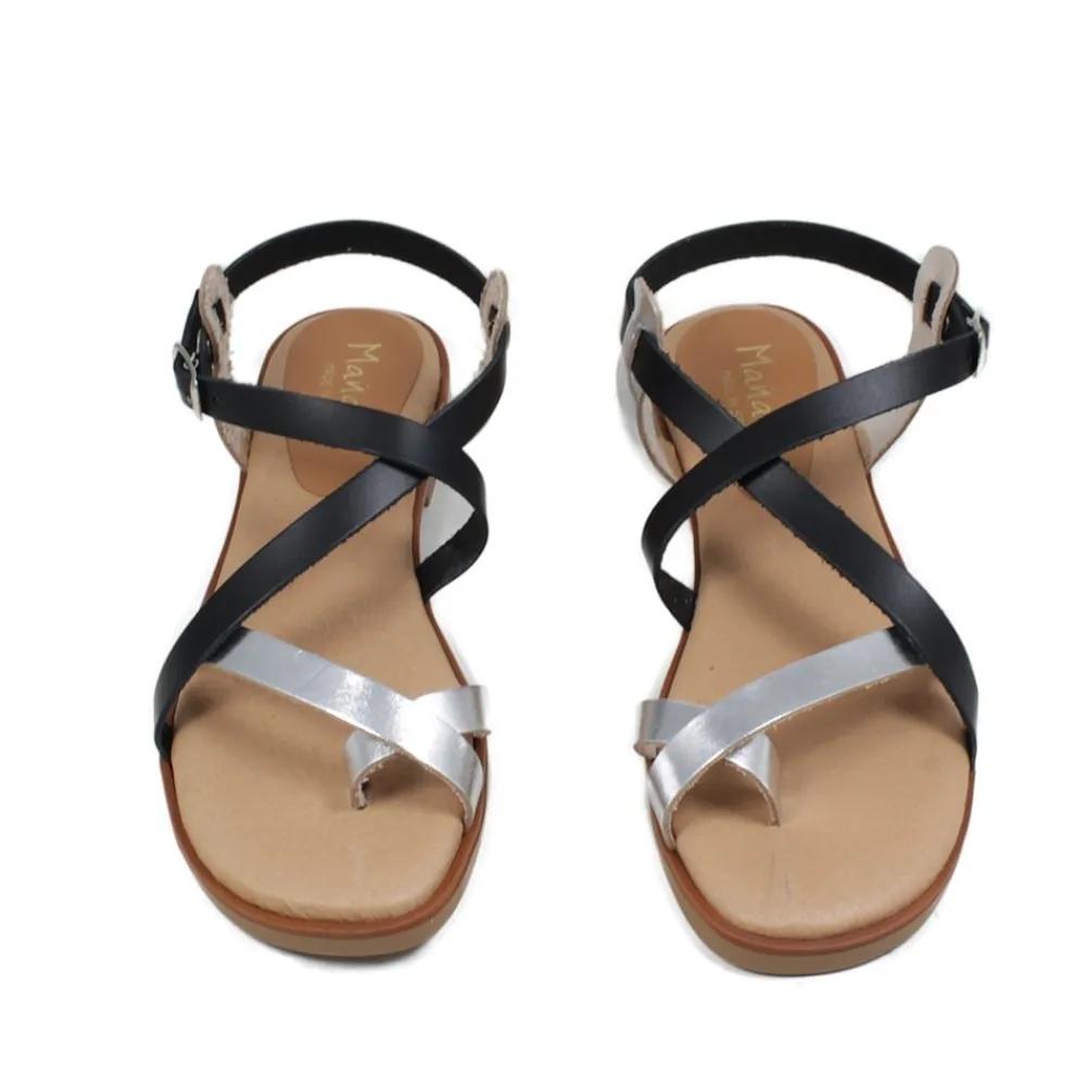 sandali_bassi_con_cinturi_3.webp Sandali Bassi | Mañana Sandali Bassi con Cinturino alla Caviglia "JAZMIN" - /Nero Argento