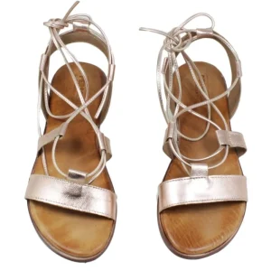 Sandali Bassi | Personal Sandali Bassi con Laccio alla Caviglia "Cornelia" - Rame/Cuoio LaminatoRame