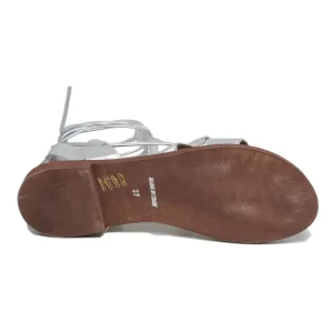 Sandali Bassi | Personal Sandali Bassi con Laccio alla Caviglia "Cornelia" - /Cuoio Argento