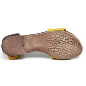 Sandali Bassi | In Time Sandali Bassi Flat in Pelle "Stripe" - Testa di Moro/Ocra TestadiMoro