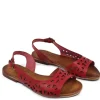 Sandali Bassi | In Time Sandali Bassi Flat Traforati in Pelle "Patty" - /Cuoio Rosso