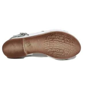 Sandali Bassi | In Time Sandali Bassi Flat Traforati in Pelle "Patty" - /Cuoio Bianco