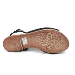 Sandali Bassi | In Time Sandali Bassi Flat Traforati in Pelle "Patty" - /Cuoio Nero