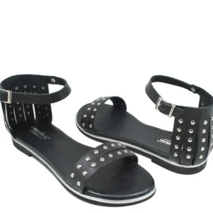 Sandali Bassi | Personal Sandali Bassi in Pelle con Borchie  "Celia" - Nero