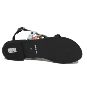 Sandali Bassi | Personal Sandali Bassi in Pelle con Borchie a Stella e Foulard "Star" - Nero