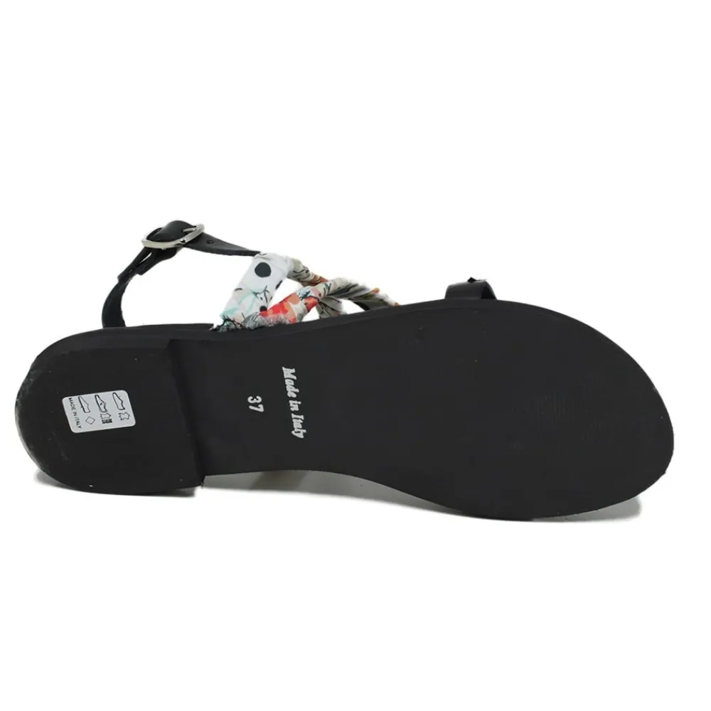 sandali_bassi_in_pelle_co_4.webp Sandali Bassi | Personal Sandali Bassi in Pelle con Borchie a Stella e Foulard "Star" - Nero