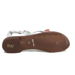 Sandali Bassi | Personal Sandali Bassi Infradito con Cavigliera Borchie e Foulard "Benirras" - Bianco