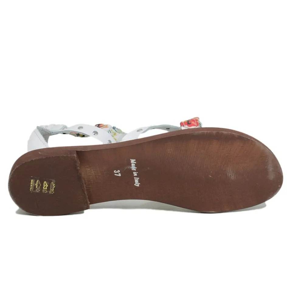 sandali_bassi_infradito_c_3-2.webp Sandali Bassi | Personal Sandali Bassi Infradito con Cavigliera Borchie e Foulard "Benirras" - Bianco