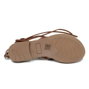 Sandali Bassi | Mañana Sandali Bassi Infradito con Laccio alla Caviglia "Rebeca" - Pelle Cuoio