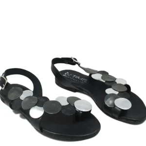 Sandali Bassi | In Time Sandali Bassi Infradito in Pelle "Penny" - Nero