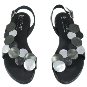 Sandali Bassi | In Time Sandali Bassi Infradito in Pelle "Penny" - Nero