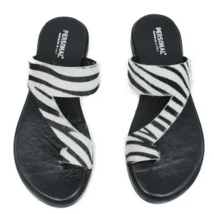 Sandali Bassi | Personal Sandali Bassi Infradito in Cavallino "Lips" - /Nero Zebra