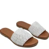 Sandali Bassi | Formentera Sandali Ciabatta in Pelle Interecciata Forata "Desi" - /Cuoio Bianco