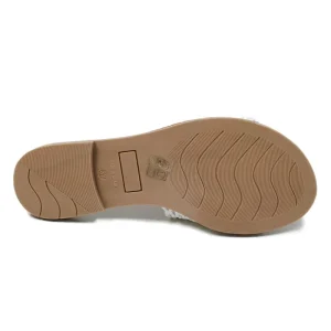 Sandali Bassi | Formentera Sandali Ciabatta in Pelle Interecciata Forata "Desi" - /Cuoio Bianco