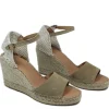 Espadrillas | Sandali Con Zeppa | Mañana Sandali Espadrillas Spuntati in Camoscio Zeppa Alta "809" - Taupe