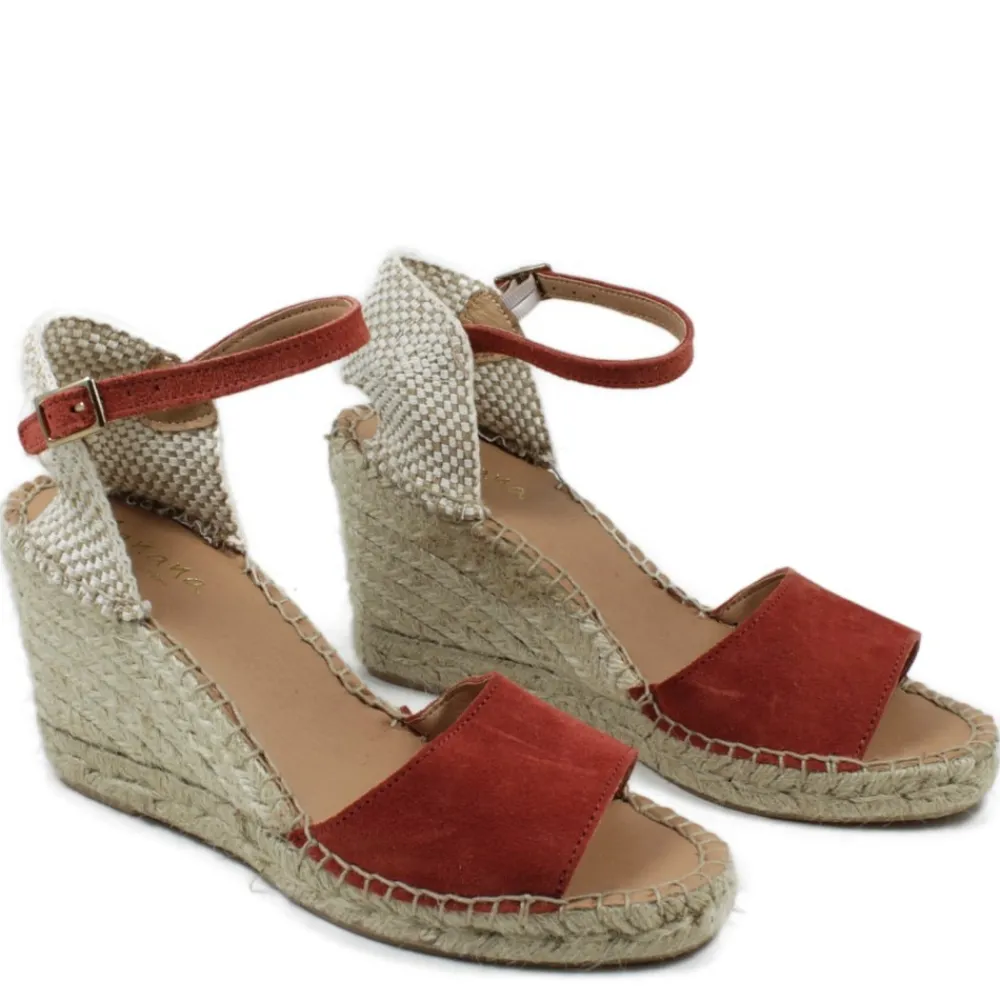 sandali_espadrillas_spunt_0-2.webp Espadrillas | Sandali Con Zeppa | Mañana Sandali Espadrillas Spuntati in Camoscio Zeppa Alta "809" - Rosso