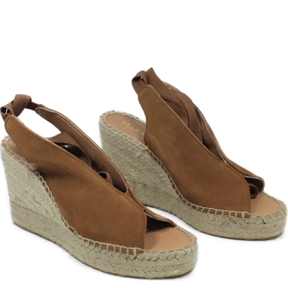 sandali_espadrillas_spunt_0.webp Sandali Con Zeppa | Espadrillas | Mañana Sandali Espadrillas Spuntati in Camoscio Zeppa Alta "808" - Camel