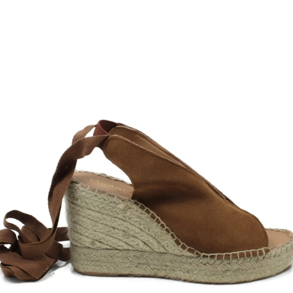 sandali_espadrillas_spunt_1.webp Sandali Con Zeppa | Espadrillas | Mañana Sandali Espadrillas Spuntati in Camoscio Zeppa Alta "808" - Camel
