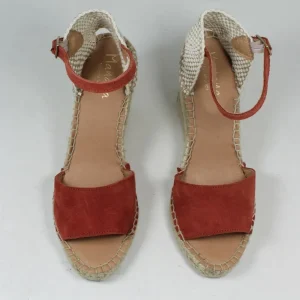 Espadrillas | Sandali Con Zeppa | Mañana Sandali Espadrillas Spuntati in Camoscio Zeppa Alta "809" - Rosso