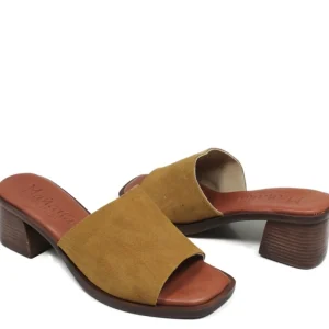 Scarpe Con Tacco | Sandali Con Tacco | Mañana Sandali Spuntati con Tacco Medio "PN03" - Camoscio Cuoio