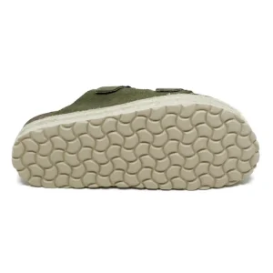 Sandali Con Zeppa | Sandali Bassi | Mañana Sandalo Ciabatta Donna su Zeppa in Corda "LUZ" - Camoscio Verde