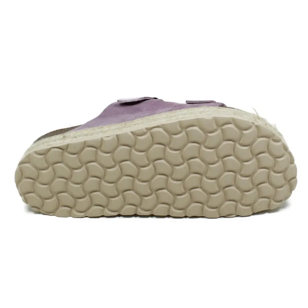 sandalo_ciabatta_donna_su_4.webp Sandali Con Zeppa | Sandali Bassi | Mañana Sandalo Ciabatta Donna su Zeppa in Corda "LUZ" - Camoscio Lilla