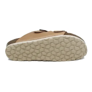 Sandali Bassi | Mañana Sandalo Ciabatta Unisex in Pelle con Plantare Anatomico "HOLY" - Cuoio