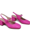 Scarpe Con Tacco | Personal Slingback Mary Jane con Tacco Comodo "Tesia" - Nappa Fucsia