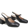 Scarpe Con Tacco | Personal Slingback Mary Jane con Tacco Comodo "Tesia" - Nappa Nero