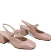 Scarpe Con Tacco | Personal Slingback Mary Jane con Tacco Comodo "Tesia" - Nappa Nude