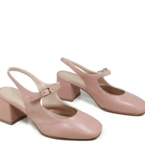 Scarpe Con Tacco | Personal Slingback Mary Jane con Tacco Comodo "Tesia" - Nappa Nude