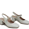 Scarpe Con Tacco | Personal Slingback Mary Jane con Tacco Comodo "Tesia" - Nappa Bianco