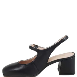 Scarpe Con Tacco | Personal Slingback Mary Jane con Tacco Comodo "Tesia" - Nappa Nero
